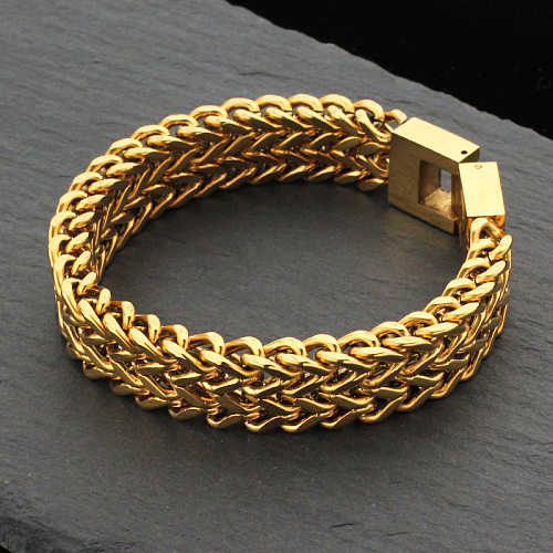 Bracelets géométriques en acier titane hip-hop