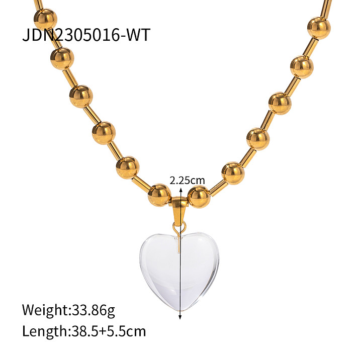 IG Style Heart Shape Stainless Steel  Plating 18K Gold Plated Necklace