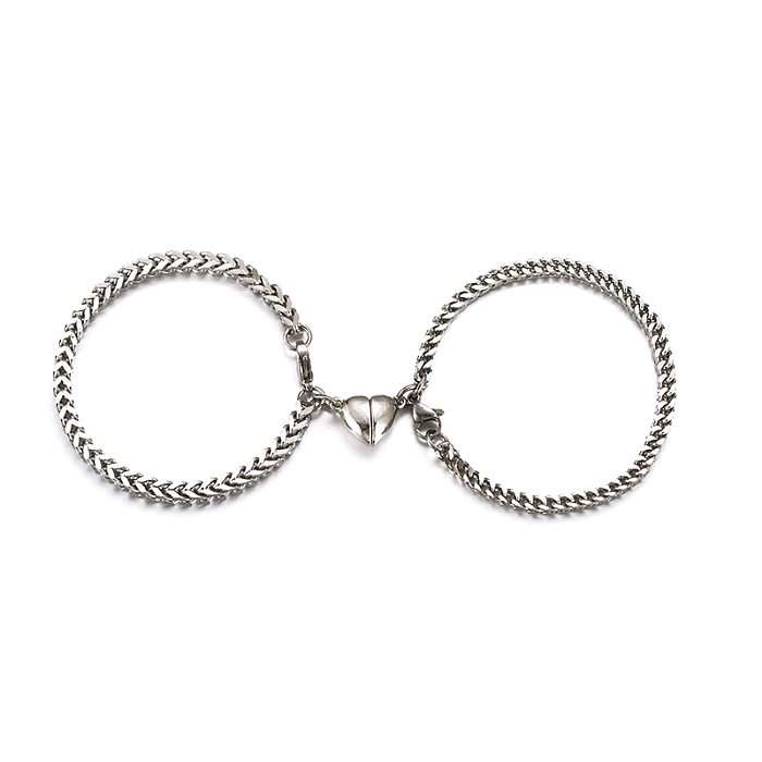 Wholesale Jewelry Stainless Steel Heart Magnet Bracelets Set jewelry