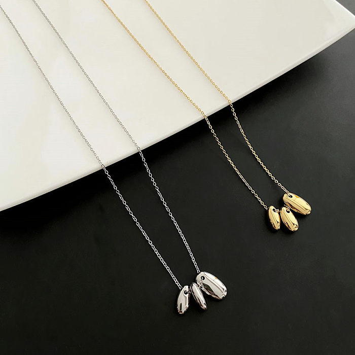 Simple Style Pea Stainless Steel Pendant Necklace In Bulk