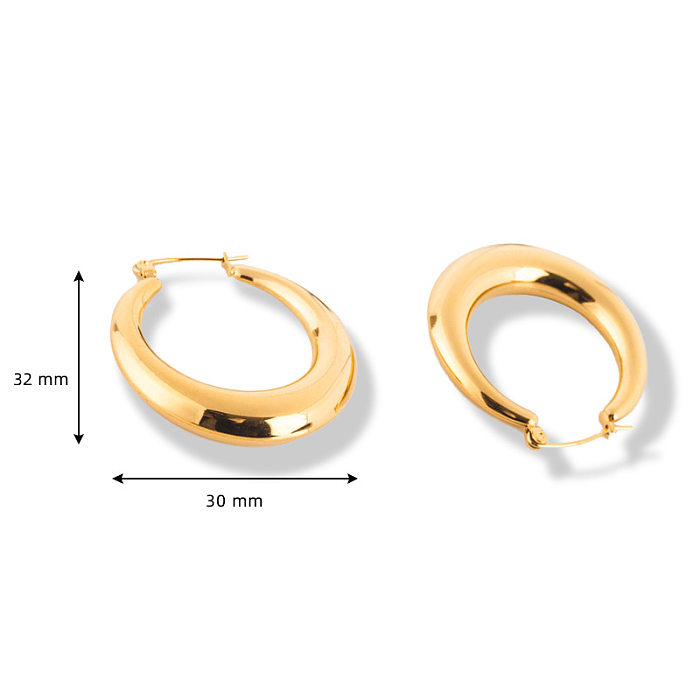 1 Paar vergoldete Retro-Ohrringe aus Edelstahl in U-Form