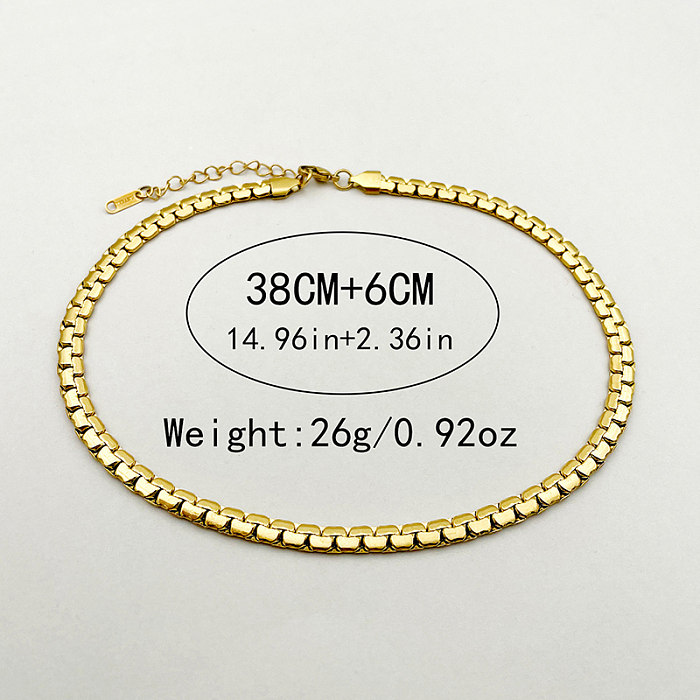 Simple Style Solid Color Stainless Steel  Polishing Plating Gold Plated Necklace