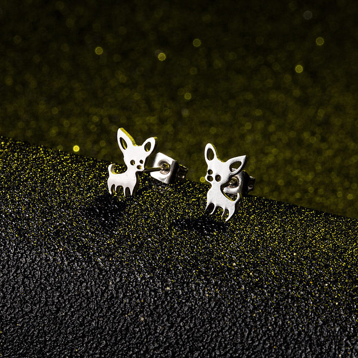 Fashion Gold Silver Puppy Alloy Earrings Wholesale