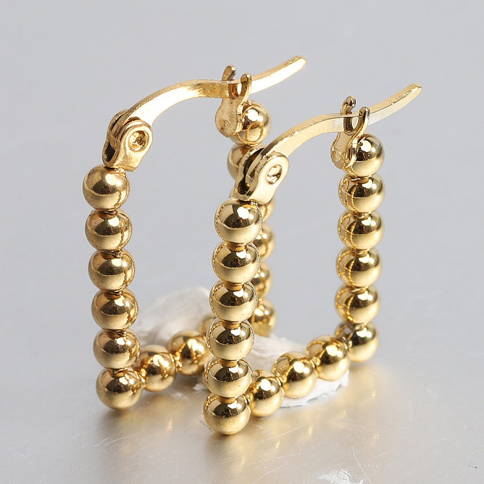 1 Pair Elegant Simple Style U Shape Plating Stainless Steel  18K Gold Plated Earrings