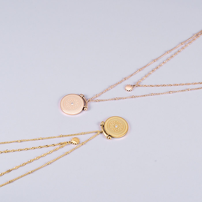 Wholesale Jewelry Retro Double-layer Roman Geometric Necklace jewelry