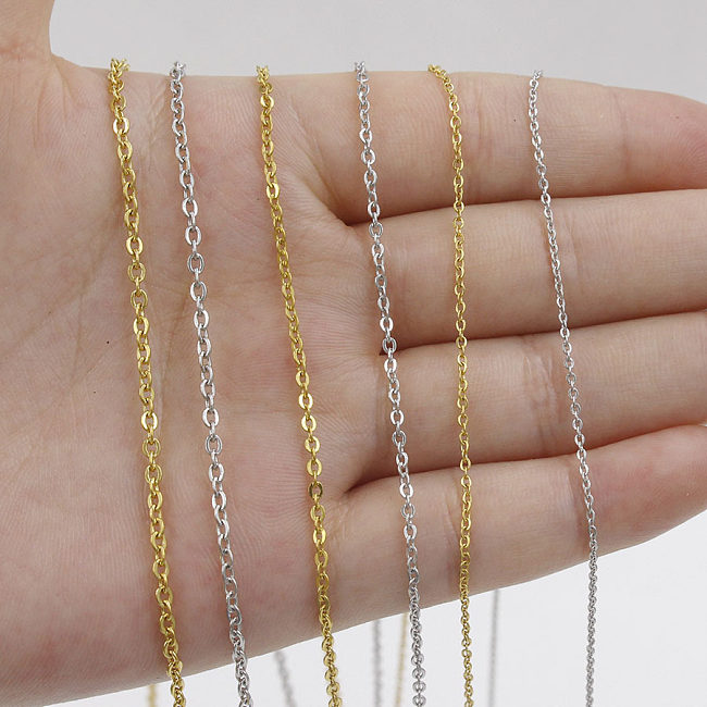 Simple Style Solid Color Stainless Steel Necklace 1 Piece