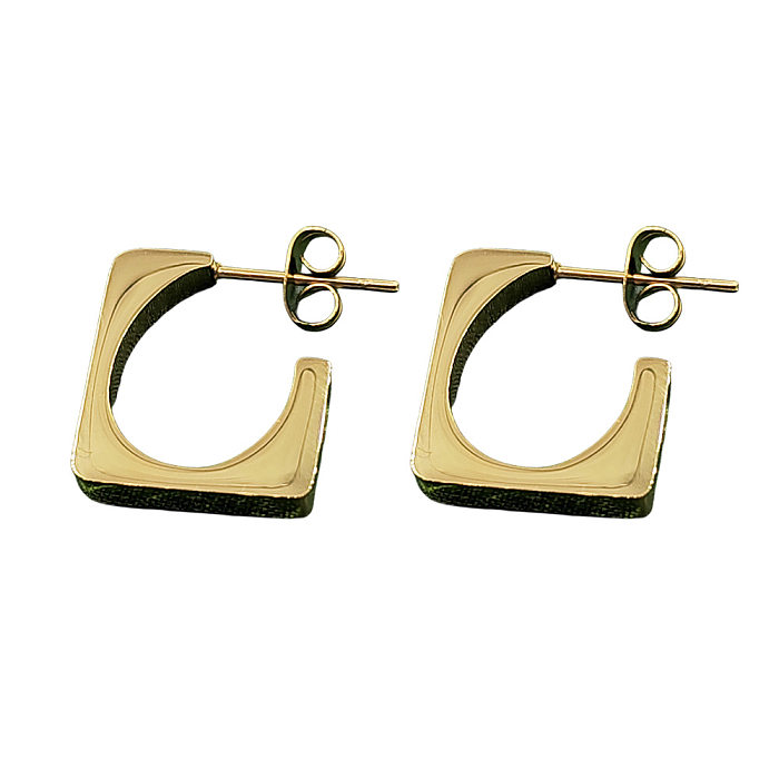 1 Pair Simple Style Geometric Plating Stainless Steel  18K Gold Plated Earrings