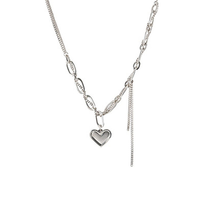 Hip-Hop Heart Shape Stainless Steel Plating Pendant Necklace