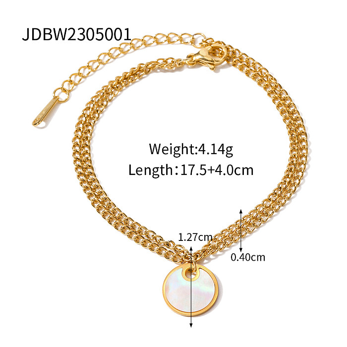 Simple Style Shell Stainless Steel Plating 18K Gold Plated Bracelets