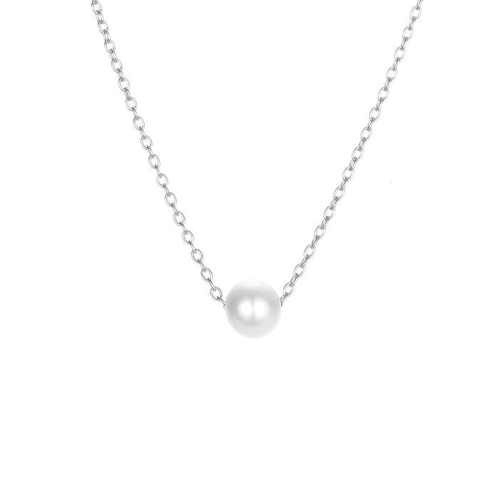 Simple Style Geometric Stainless Steel  Plating Artificial Pearls Necklace