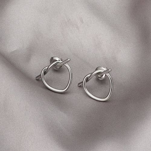1 Pair Casual Classic Style Heart Shape Hollow Out Stainless Steel  Ear Studs