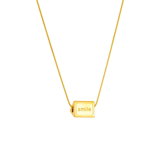 Simple Style Letter Smiley Face Stainless Steel Plating Necklace