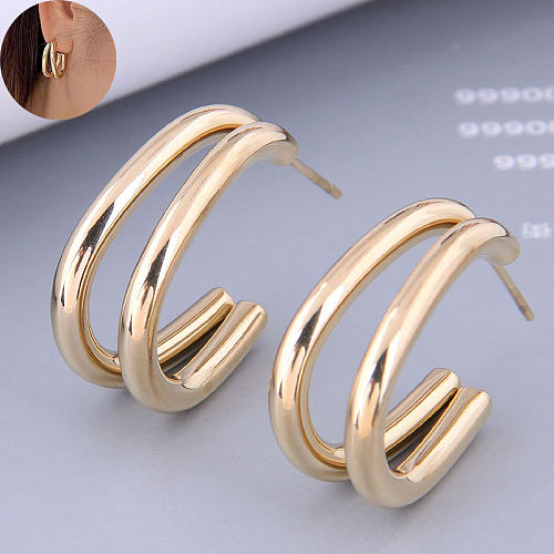 Korean Fashion Stainless Steel Geometric Personality Exaggerated Earrings