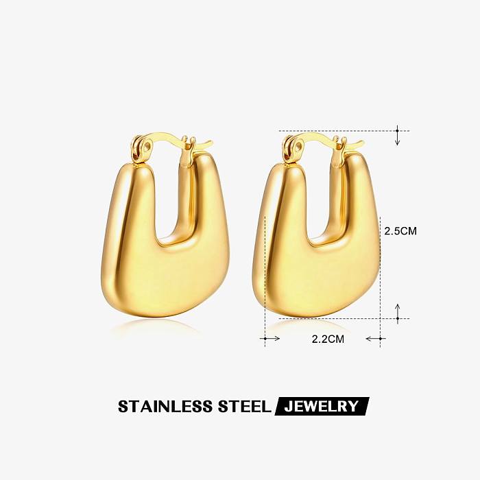 1 Pair Retro Geometric Plating Stainless Steel  Earrings