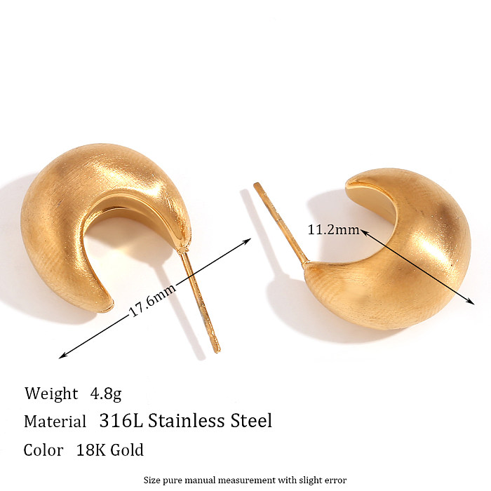 زوج واحد من أصفاد الأذن المطلية بالذهب عيار 1 قيراط المصنوعة من الفولاذ المقاوم للصدأ المطلي بالذهب عيار 18 قيراطًا، بتصميم كلاسيكي بسيط