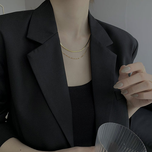 INS Style Geometric Butterfly Alloy Plating Layered Necklaces