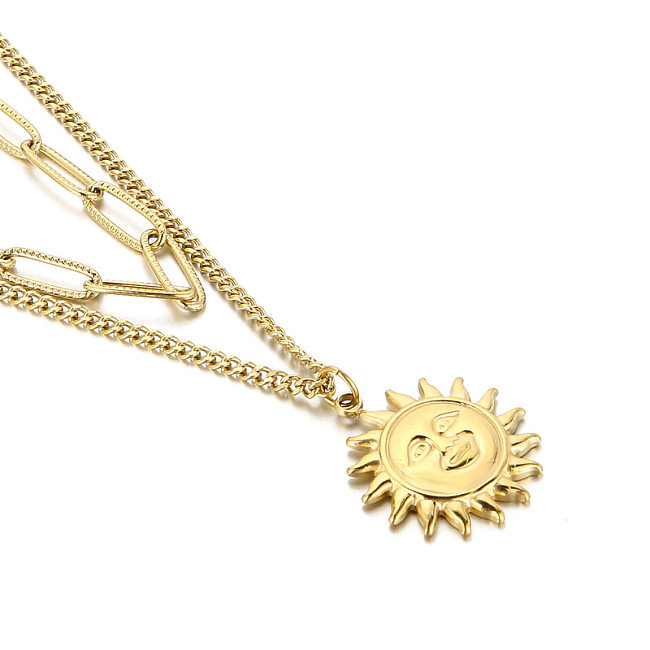 Fashion Sun Stainless Steel Necklace Stainless Steel  Necklaces