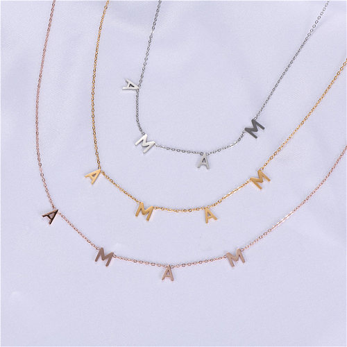 Fashion Letter Stainless Steel  Plating Necklace 1 Piece