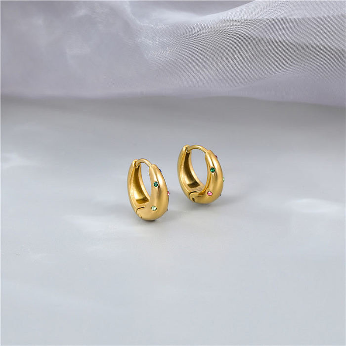 Fashion Geometric Stainless Steel Plating Earrings 1 Pair