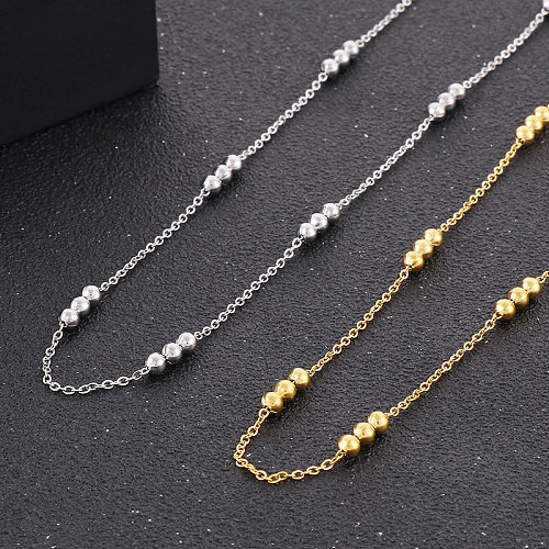 Luxurious Solid Color Stainless Steel  Plating 18K Gold Plated Necklace