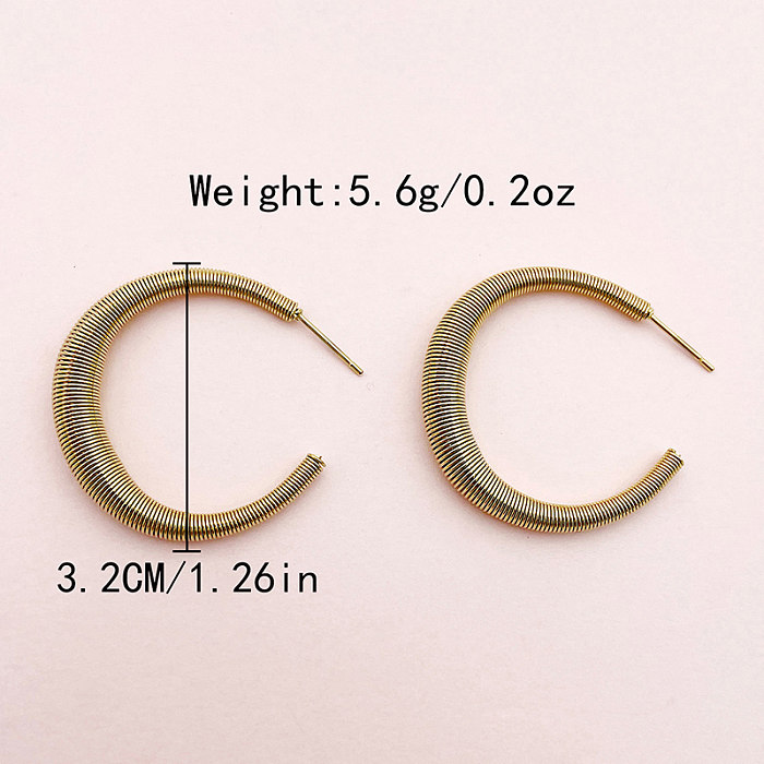 1 Pair Hip-Hop Modern Style Commute C Shape Plating Stainless Steel  Gold Plated Ear Studs
