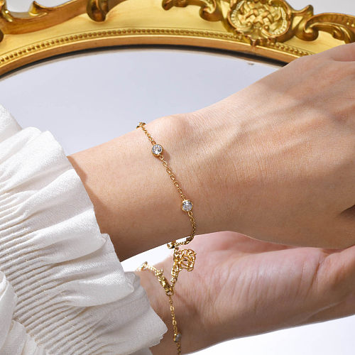 Bracelets plaqués or en acier inoxydable géométrique pour dame élégante