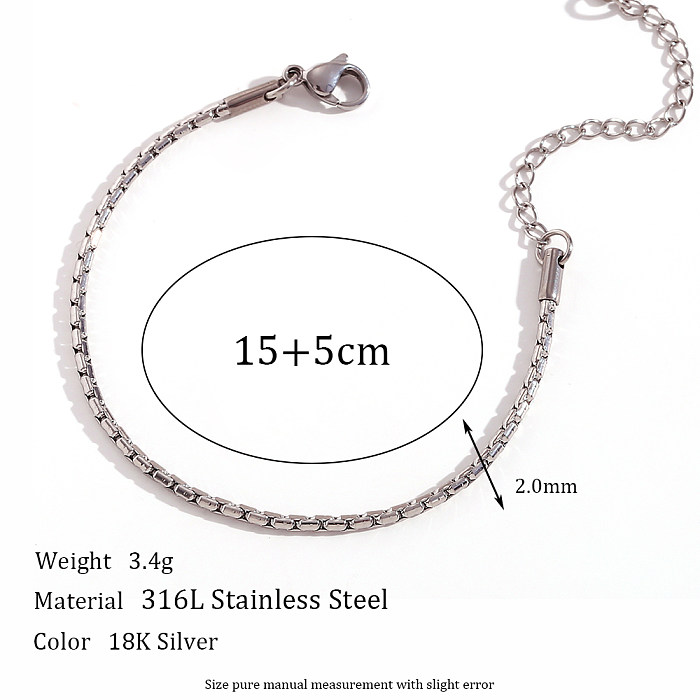 Simple Style Classic Style Oval Stainless Steel Bracelets