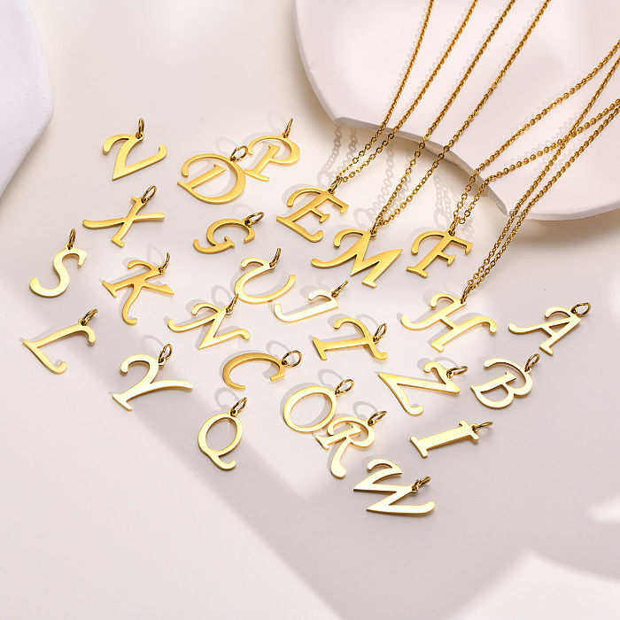 Simple Style Letter Stainless Steel  Plating Charms