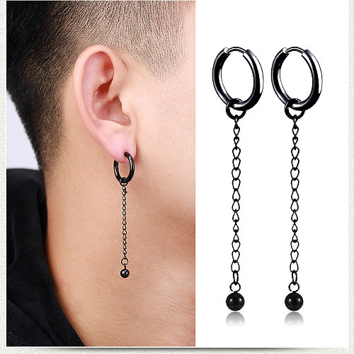 Hip-Hop Geometric Stainless Steel  Dangling Earrings Plating Stainless Steel  Earrings 1 Piece