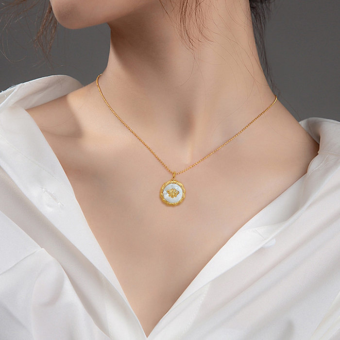 Simple Style Geometric Stainless Steel Plating Gold Plated Pendant Necklace