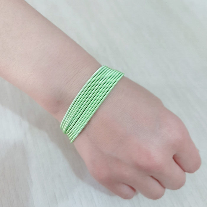 Simple Style Solid Color Carbon Steel Plating Wristband