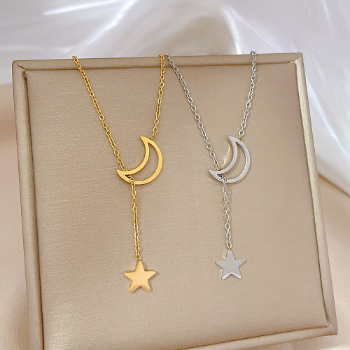 Simple Style Star Stainless Steel Copper Chain Pendant Necklace