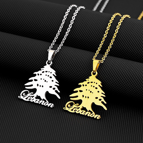 Ethnic Style Map Letter Stainless Steel Plating Pendant Necklace