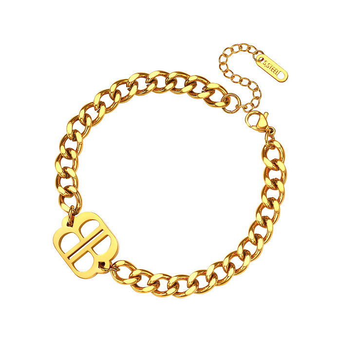 Simple Style Commute Solid Color Titanium Steel Plating Gold Plated Bracelets
