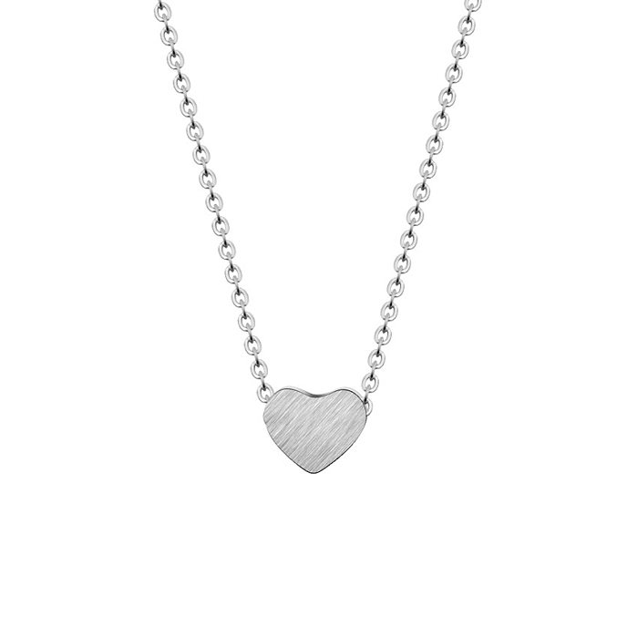 Brincos em forma de coração pingente colar joias de aço inoxidável