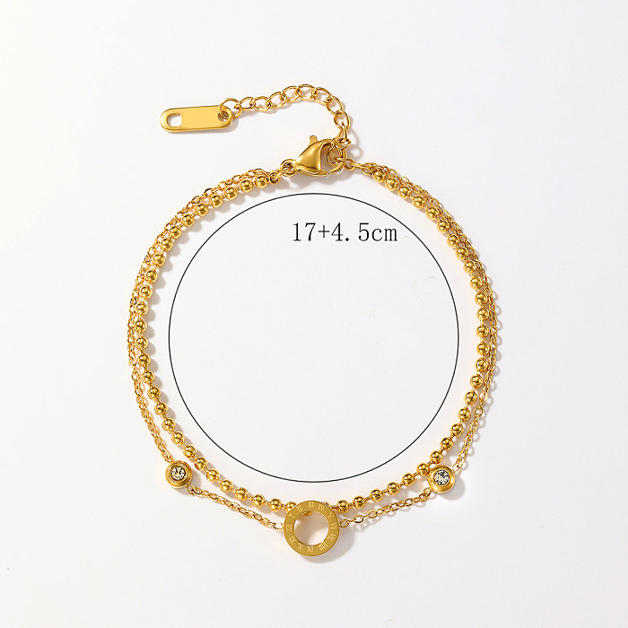 Bracelets plaqués or 18 carats en acier inoxydable avec croix de style simple, vente en gros