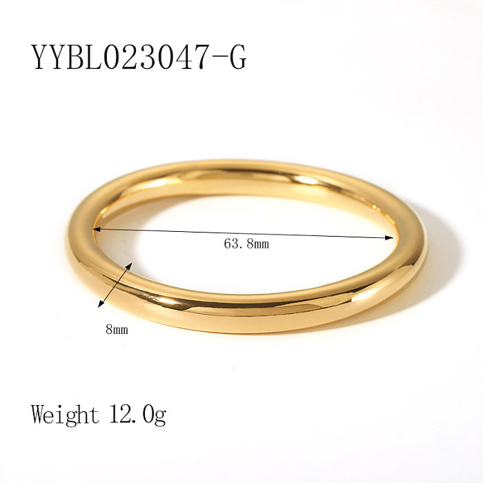 Atacado estilo IG estilo nórdico estilo vintage cor sólida banhado a ouro 18K pulseira de aço inoxidável