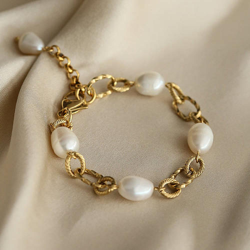 Bracelets plaqués or 18 carats, chaîne ronde en acier inoxydable de style simple, vente en gros