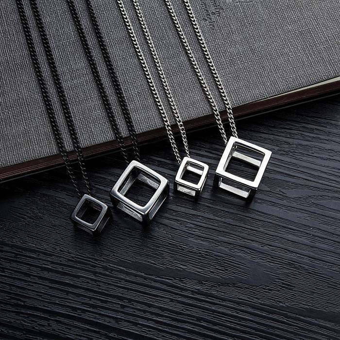 Three-dimensional Trendy Men's Necklace Retro Hollow Pendant Stainless Steel Necklace