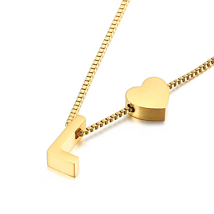 الجملة الجديدة القلب 26 رسائل الفولاذ المقاوم للصدأ قلادة المجوهرات القابلة للسحب