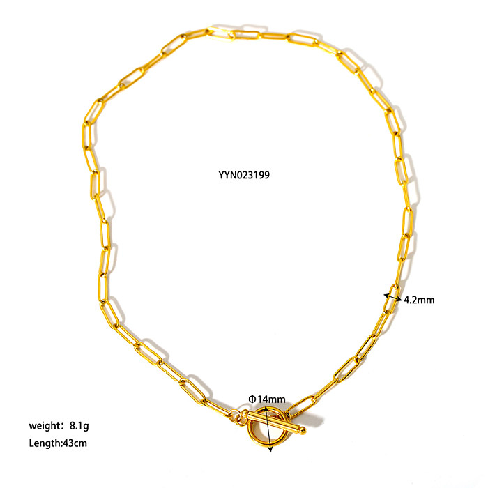 Collar chapado en oro de 18 quilates con revestimiento de acero inoxidable geométrico de estilo clásico básico de estilo nórdico