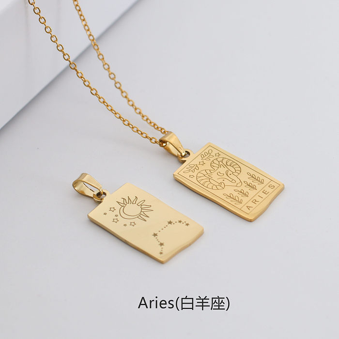 Fashion Constellation Stainless Steel Plating Necklace