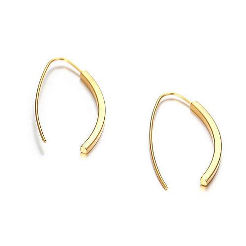 Boucles d'oreilles plaquées en acier inoxydable en forme de U de style simple, 1 paire