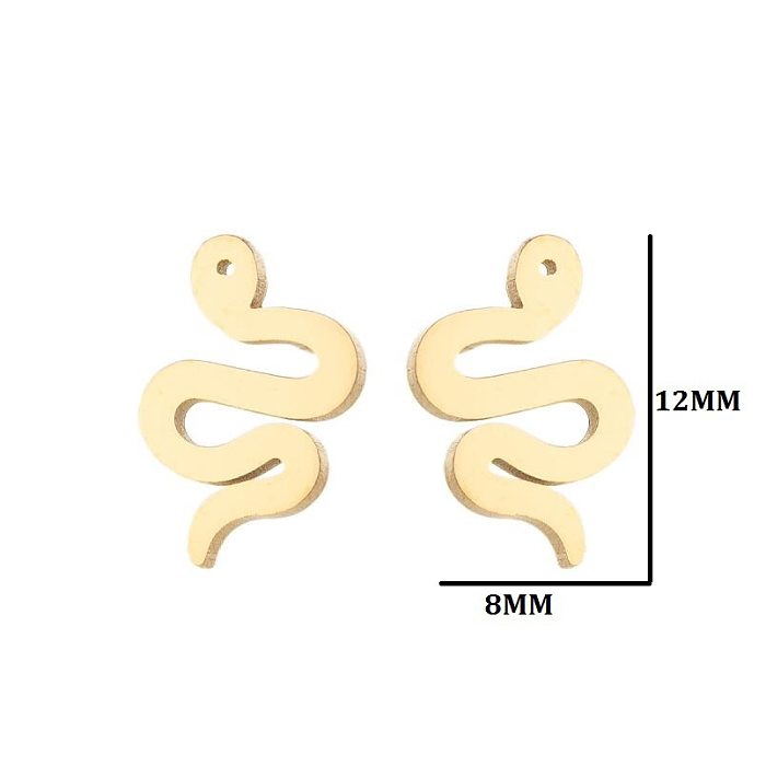 Women'S Simple Style Snake Stainless Steel  No Inlaid Ear Studs Plating Stainless Steel  Earrings