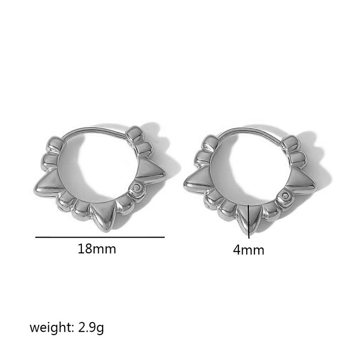 1 paire de boucles d'oreilles en acier inoxydable plaqué or 18 carats, Style Simple, cercle poli