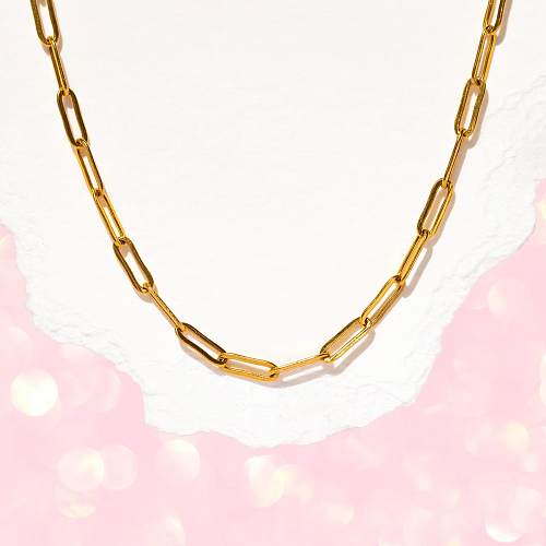 Vintage Style Solid Color Stainless Steel Plating Necklace