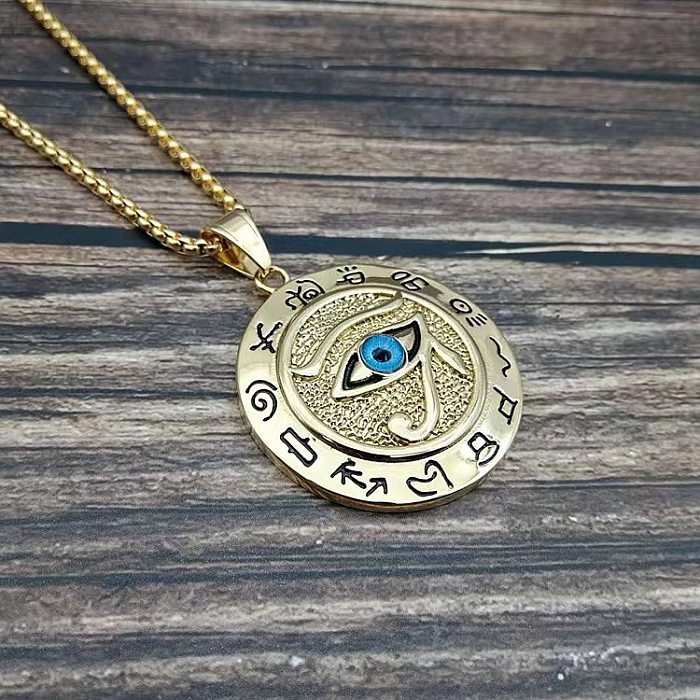 Retro Eye Stainless Steel  Plating Pendant Necklace 1 Piece