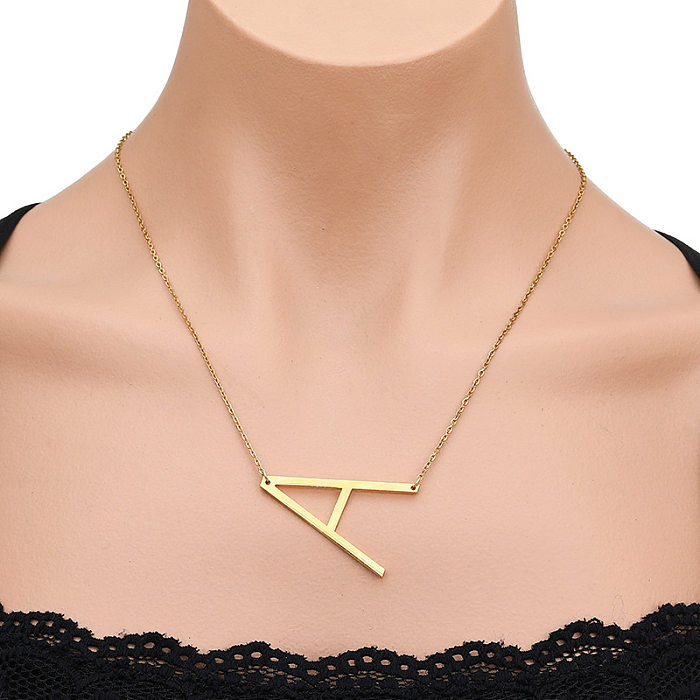 Simple Style Letter Stainless Steel  Stainless Steel Plating Necklace