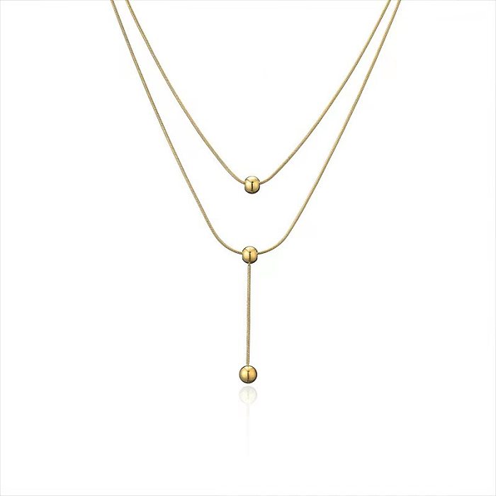 Modern Style Solid Color Stainless Steel Pendant Necklace