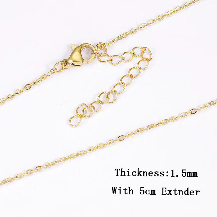 Wholesale Simple Style Solid Color Stainless Steel  18K Gold Plated Necklace